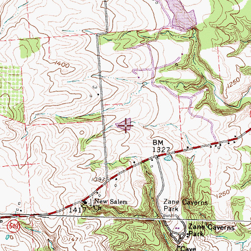 Topographic Map of Appleseed Ridge Lake Number Two, OH