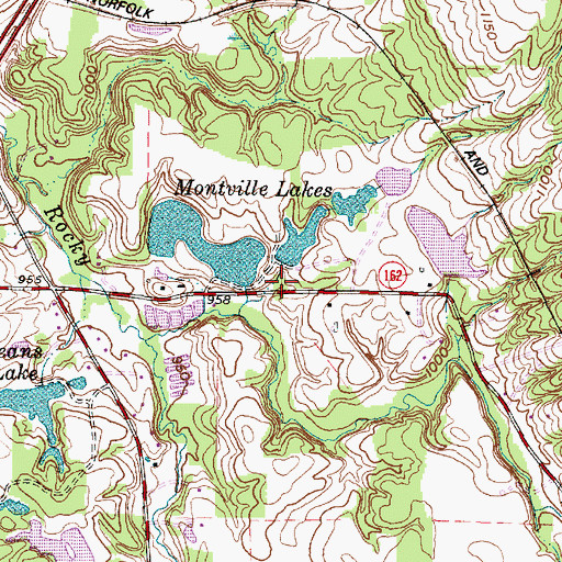 Topographic Map of Montville Lakes Dam 1016-008, OH