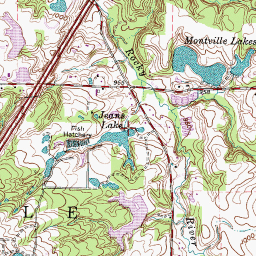 Topographic Map of Jeans Lake Dam, OH