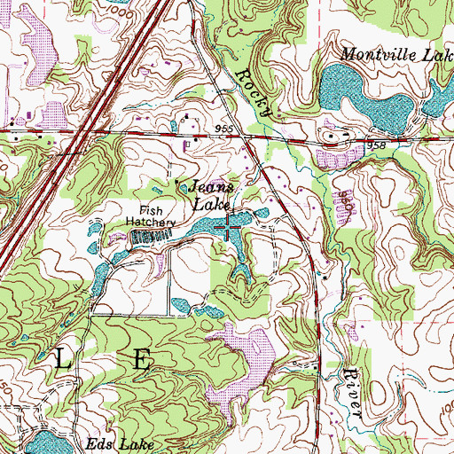 Topographic Map of Jeans Lake, OH