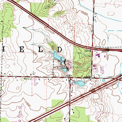 Topographic Map of Wolf Lakes, OH