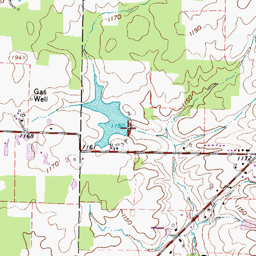 Topographic Map of McKnight Lake Dam, OH