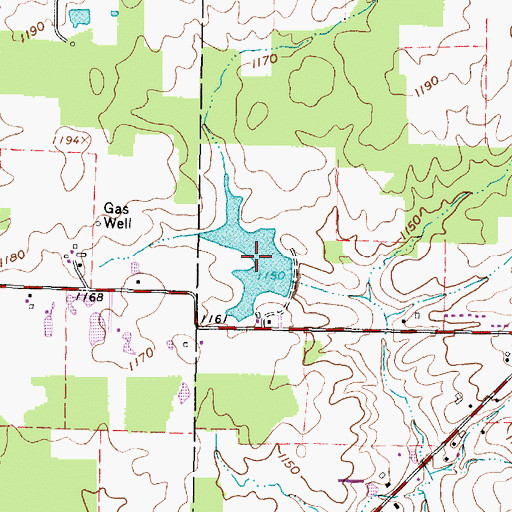 Topographic Map of McKnight Lake, OH