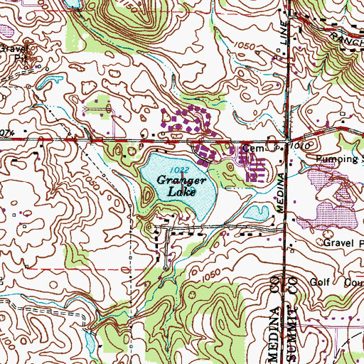 Topographic Map of Granger Lake, OH
