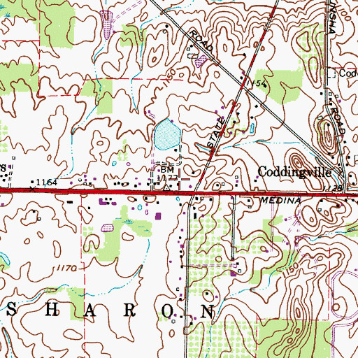 Topographic Map of Mirror Lake Dam, OH