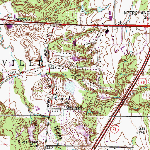Topographic Map of Rustic Hills Lake Dam, OH