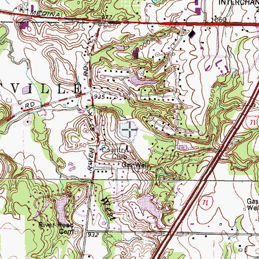 Topographic Map of Rustic Hills Lake, OH