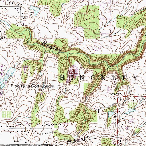 Topographic Map of Pine Hills Golf Course Club Lake, OH