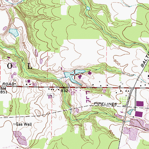 Topographic Map of Moll Lake, OH
