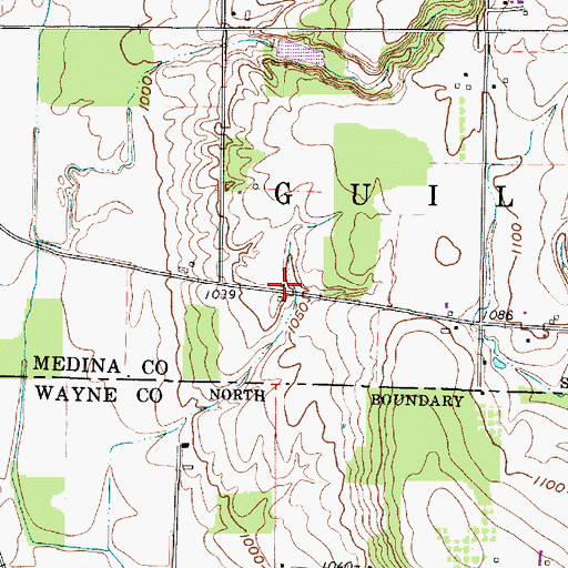 Topographic Map of Chippewa Creek Watershed 4a Reservoir, OH