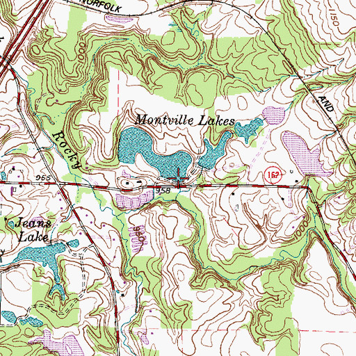 Topographic Map of Montville Lakes Dam 1016-001, OH