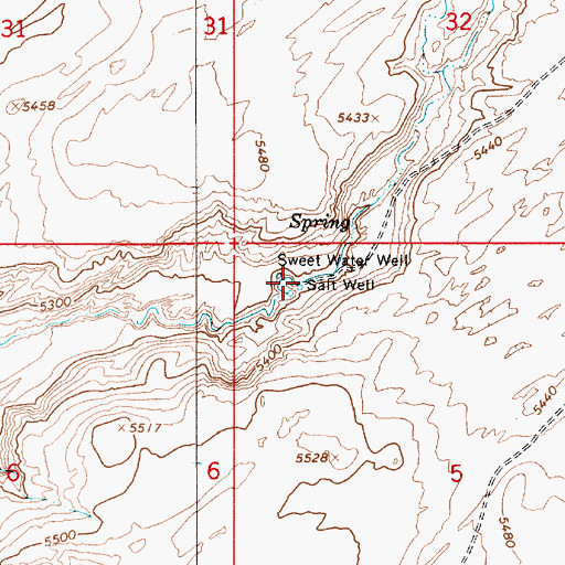 Topographic Map of Salt Well, AZ