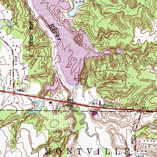 Topographic Map of Lake Medina Dam, OH