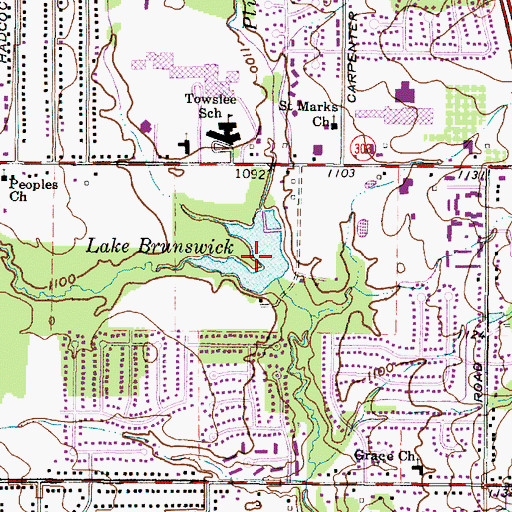 Topographic Map of Lake Brunswick, OH