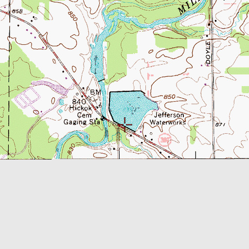 Topographic Map of Lampson Reservoir Dam, OH