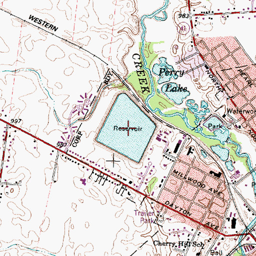 Topographic Map of Washington Court House Reservoir, OH