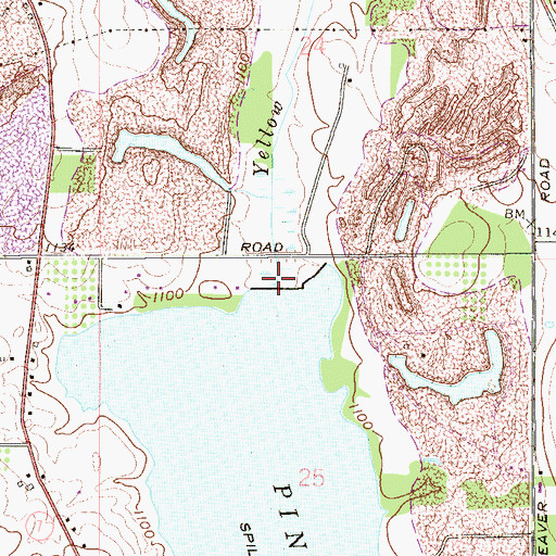 Topographic Map of Pine Lake Dam, OH