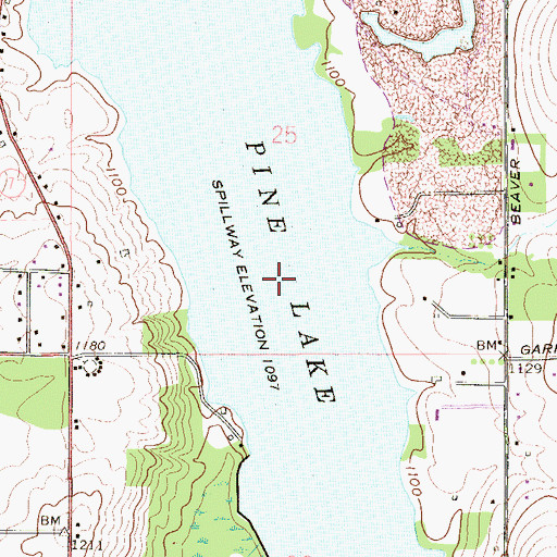 Topographic Map of Pine Lake, OH