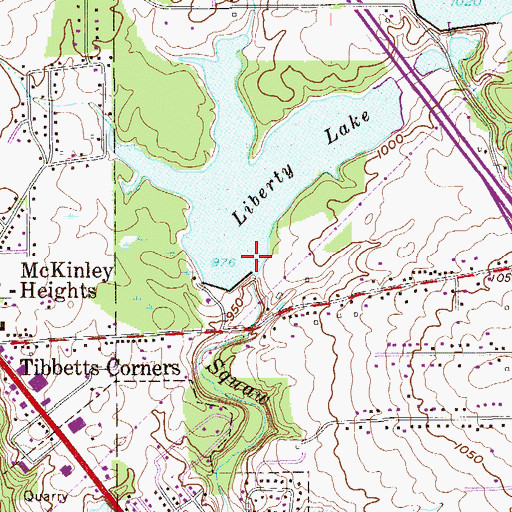 Topographic Map of Liberty Lake Dam, OH
