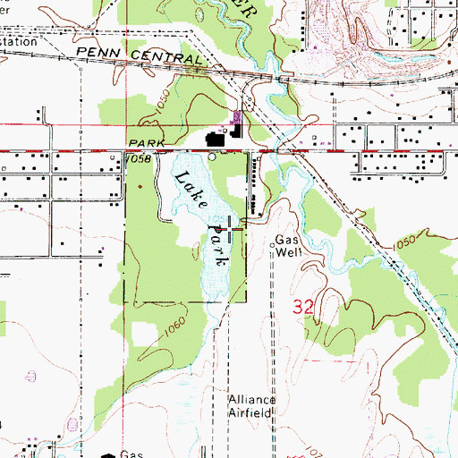Topographic Map of Lake Park Dam, OH