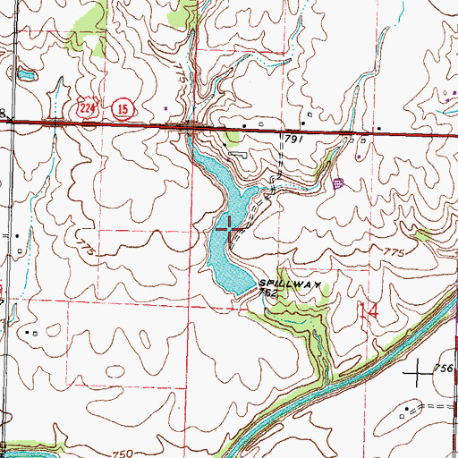 Topographic Map of Miller Lake, OH