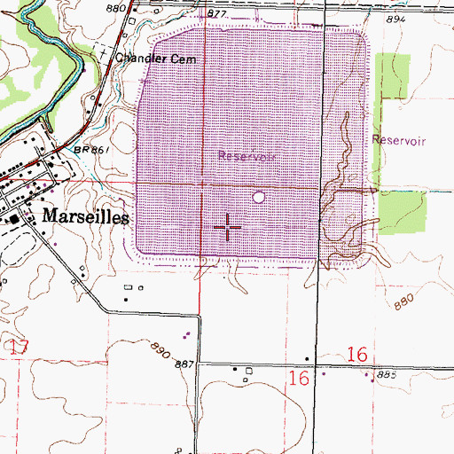 Topographic Map of Killdeer Upground Reservoir Dam, OH