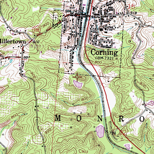 Topographic Map of Sunday Creek Coal Company Dam 9420-007 Dam, OH