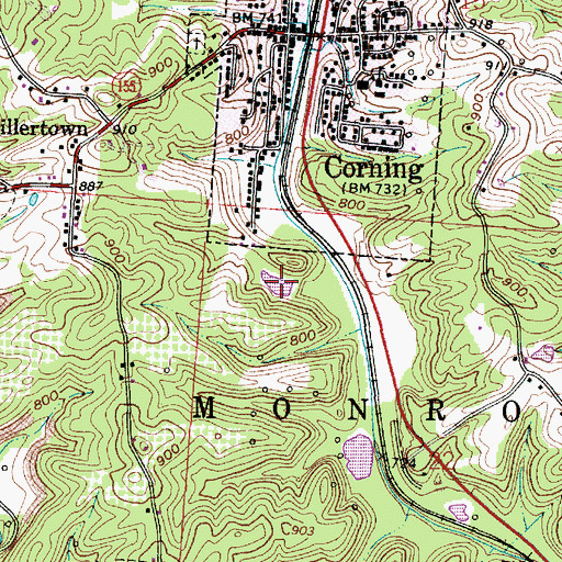 Topographic Map of Sunday Creek Coal Company Pond 9420-0, OH