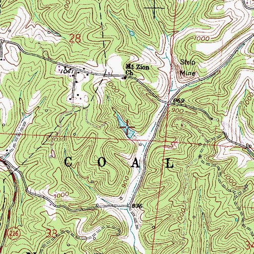 Topographic Map of Wayne National Forest Pond, OH