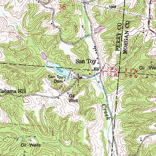 Topographic Map of San Toy Lake, OH