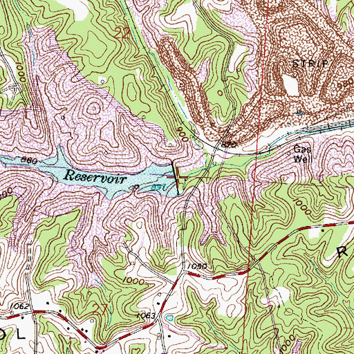 Topographic Map of Sunnyhill Mine Number Nine - Freshwater Dam, OH