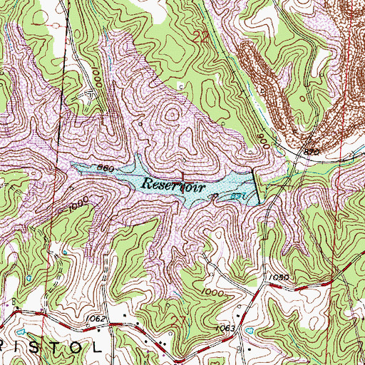 Topographic Map of Freshwater Reservoir, OH