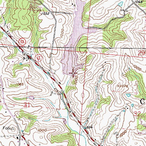 Topographic Map of Rush Creek Conservancy Structure 1B Dam, OH
