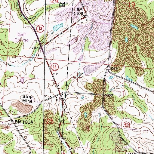 Topographic Map of Perry Fish and Game Association Pond, OH
