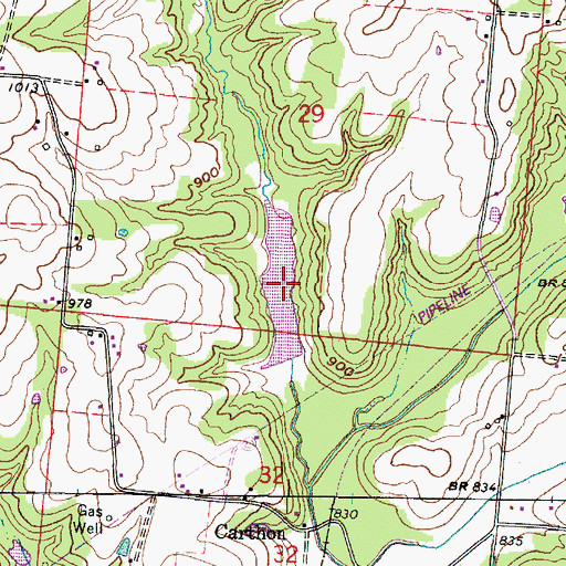Topographic Map of Rush Creek Structure 3b Reservoir, OH