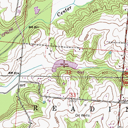 Topographic Map of Rush Creek Structure 3a Reservoir, OH