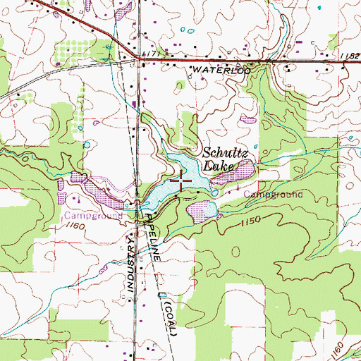 Topographic Map of Schultz Lake, OH