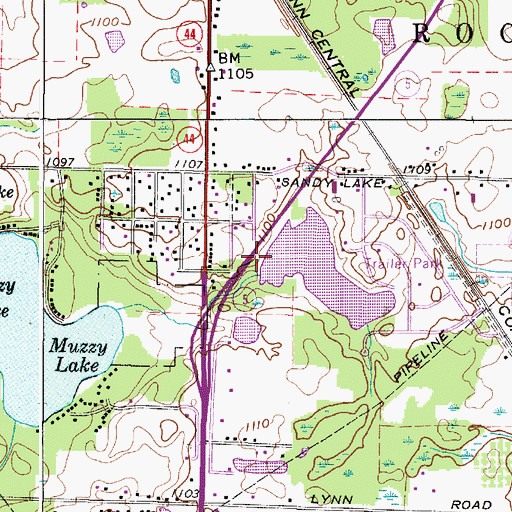 Topographic Map of Ohio Farmettes Lake Dam, OH