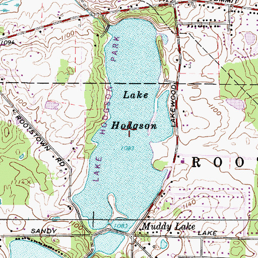 Topographic Map of Muddy Lake, OH