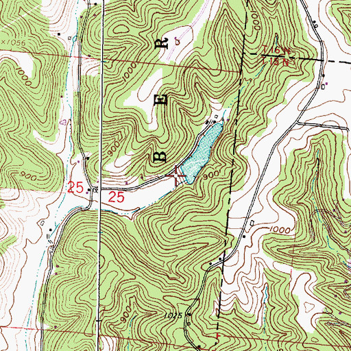 Topographic Map of Angler Paradise Lake Dam, OH