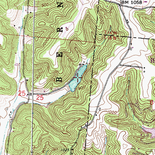 Topographic Map of Angler Paradise Lake, OH