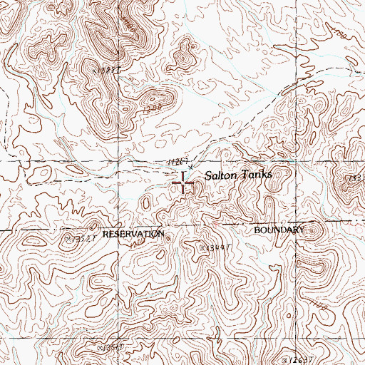 Topographic Map of Salton Tanks, AZ