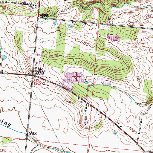Topographic Map of Cook Pond, OH