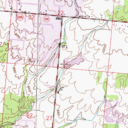 Topographic Map of Moore Pond Dam, OH
