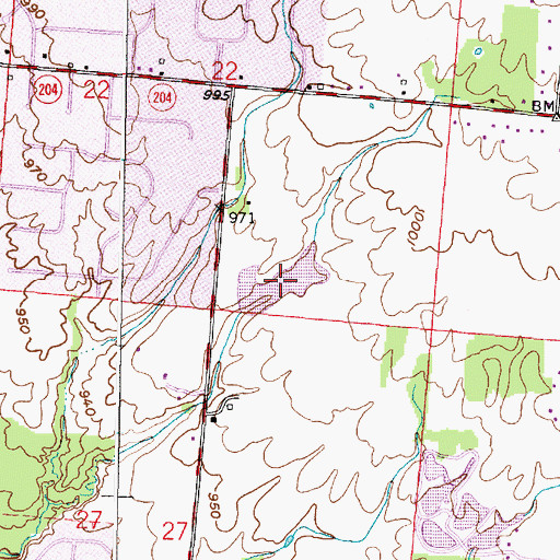 Topographic Map of Moore Pond, OH
