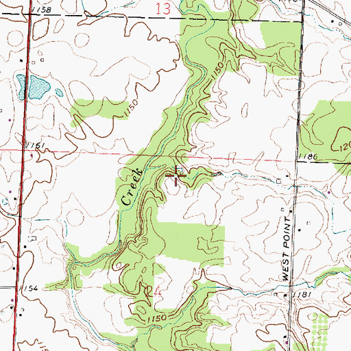 Topographic Map of Harding Area Council BSA Dam, OH