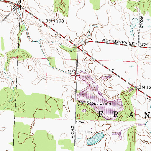 Topographic Map of Straits Lake Dam, OH