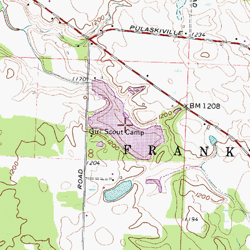 Topographic Map of Straits Lake, OH