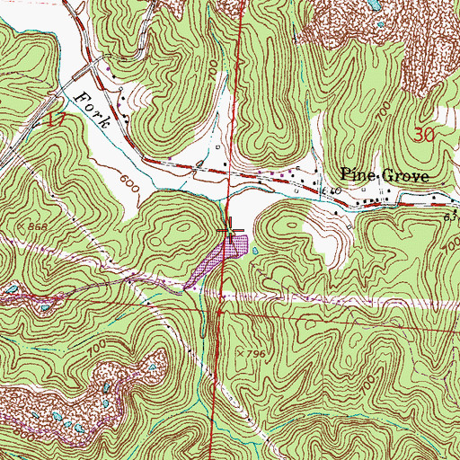 Topographic Map of Pine Creek Structure Number Eight Dam, OH