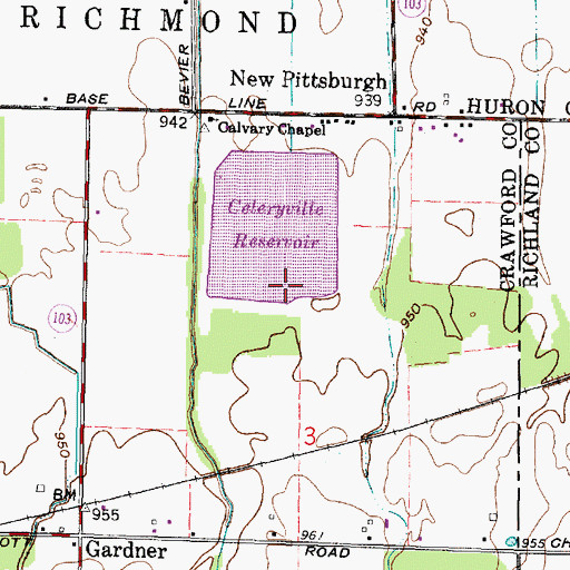 Topographic Map of Celeryville Upground Reservoir Dam, OH